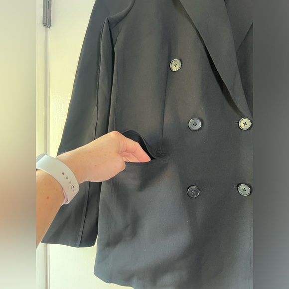 New! COMMANDO Lux Anti Wrinkle Neoprene CEO Double Breasted Blazer Black Small - Picture 6 of 15